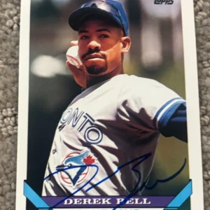 1993 TOPPS #268 DEREK BELL HAND SIGNED AUTOGRAPHED CARD TORONTO BLUE JAYS