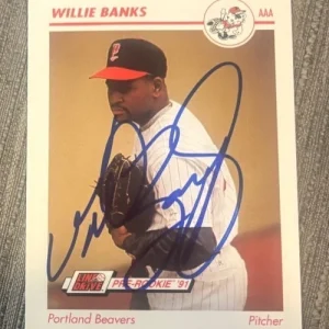 Signed Autographed card 1991 Line Drive AAA #402 Willie Banks Portland Beavers