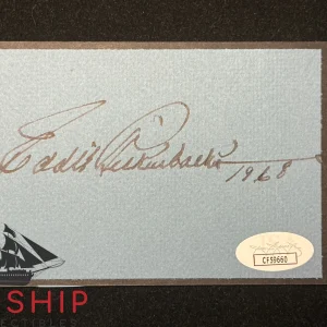 Eddie Rickenbacker signed Cut JSA COA WWI Military Auto Rare Z2455