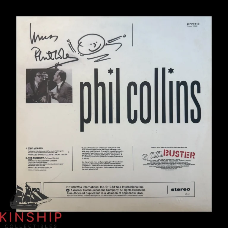 Phil Collins signed Two Hearts Vinyl Record Album JSA COA Genesis Auto Z2423