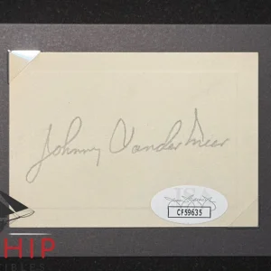 Johnny Vander Meer signed Cut JSA COA Baseball Auto Reds Z2466