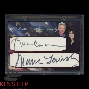 President Bill Clinton & Monica Lewinsky signed Cut Custom Card JSA COA Z2475