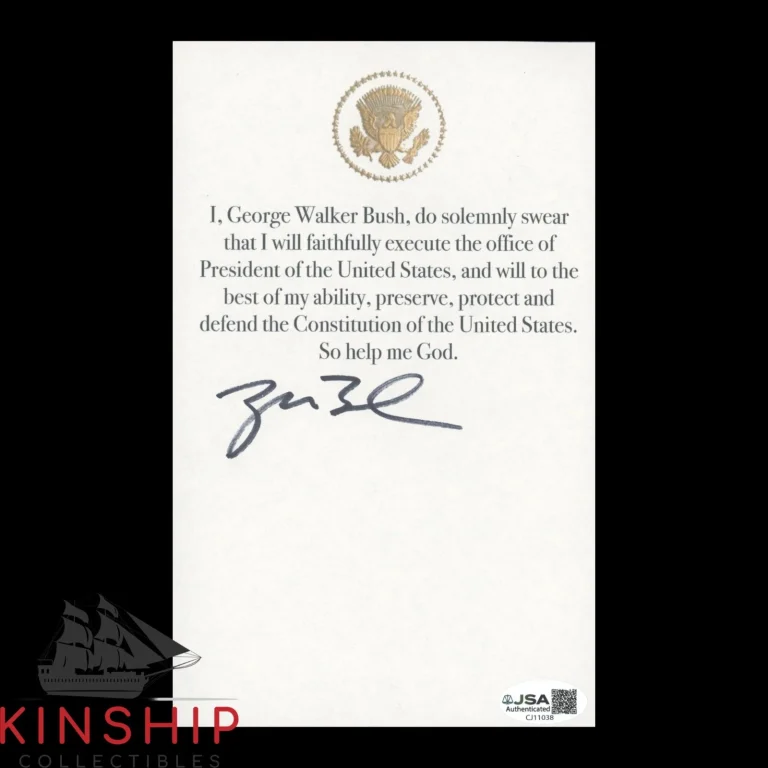 President George W Bush signed Oath of Office Print JSA COA Rare Bold Auto Z2480