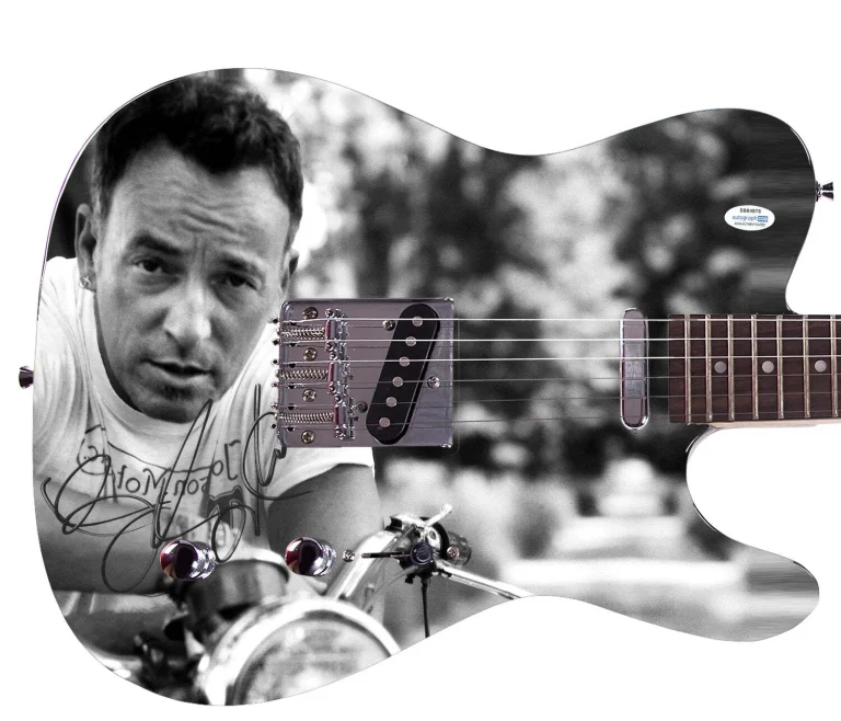 Bruce Springsteen Born To Ride Signed Custom Graphics Guitar ACOA