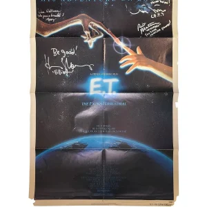 E.T. The Extra Terrestrial Cast Autographed Original Poster w Quotes Exact Proof