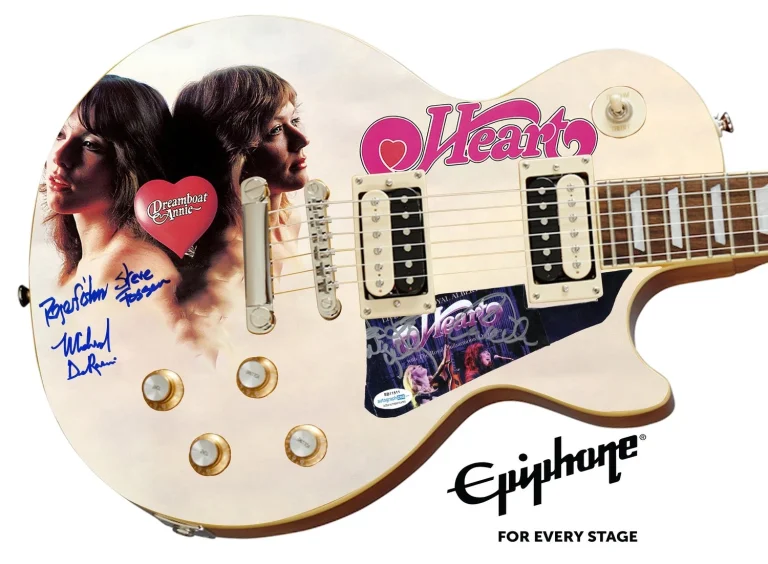 Heart Signed Epiphone Les Paul Custom Graphics Guitar Exact Proof ACOA