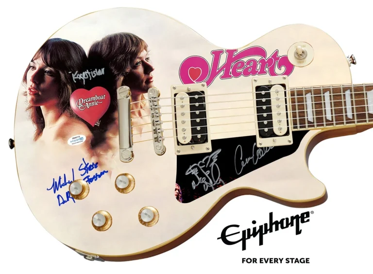 Heart Signed Epiphone Les Paul Custom Graphics Guitar Exact Proof ACOA