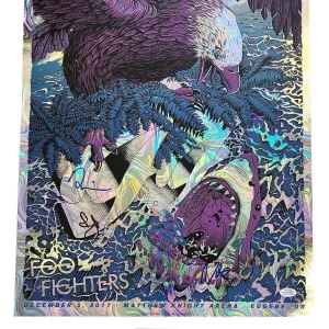 Foo Fighters Signed Autographed Holographic Eugene, OR 18x24 Poster ACOA