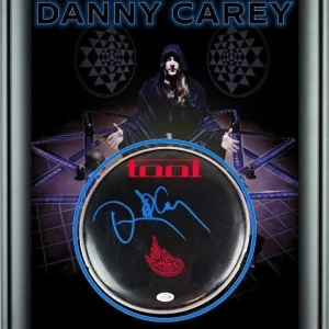 Tool Danny Carey Signed Custom Framed Drum Head Drumhead Display ACOA