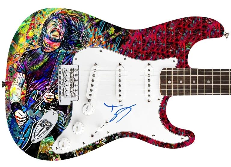 Dave Grohl Signed Artistic Guitar - COA - Colorful Custom Graphics
