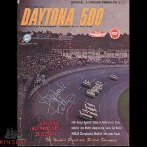 Richard Petty signed 1964 Daytona 500 Program JSA COA NASCAR Auto Winner E320