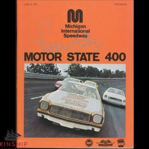 Richard Petty signed 1974 Motor State 400 Program JSA COA NASCAR Auto Win E325