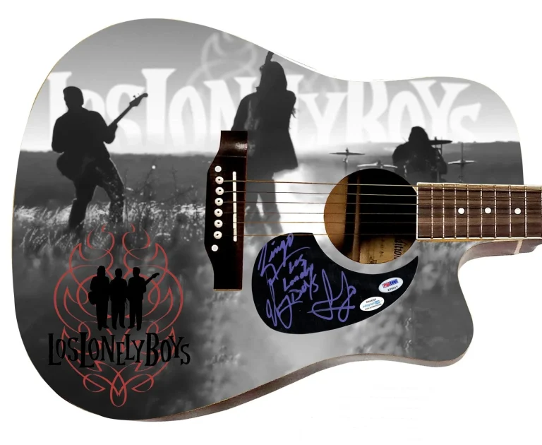 Los Lonely Boys Signed 1:1 Signature Edition Graphics Photo Guitar ACOA PSA