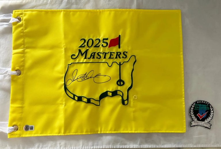 Rory McIlroy Signed 2025 Masters Flag Beckett BAS 1 COA