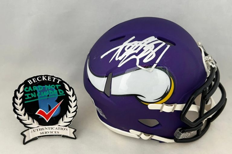 Adrian Peterson Signed Mini Helmet Minnesota Vikings Beckett BAS COA