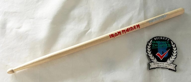 Nicko McBrain Signed Drumstick Iron Maiden Beckett BAS 5 COA