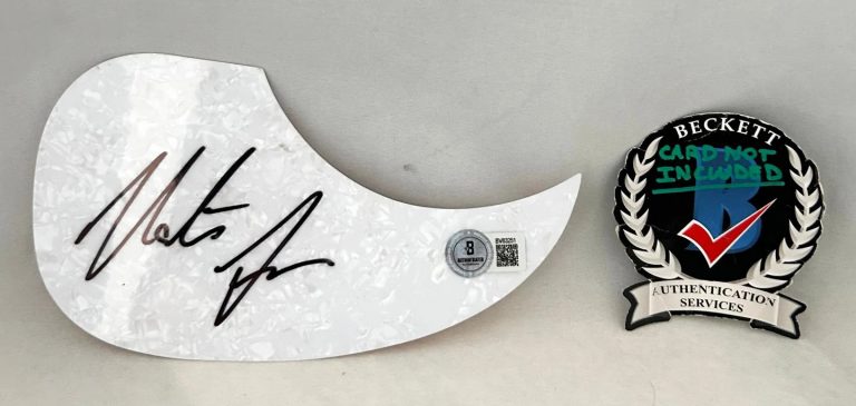 Nate Smith Signed Acoustic Pickguard Beckett BAS COA