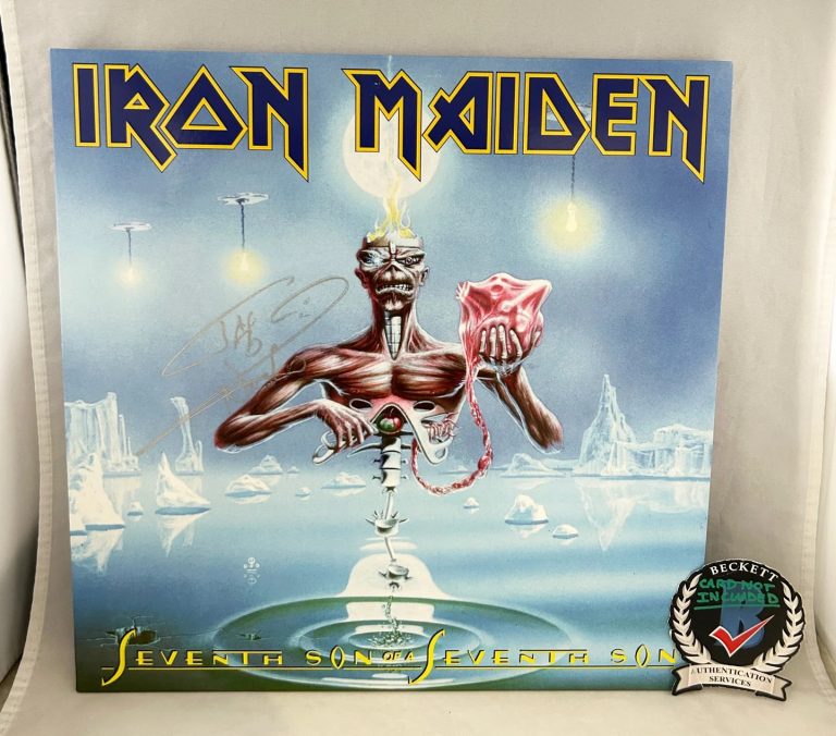 Nicko McBrain Signed Vinyl LP Album Iron Maiden Seventh Son of A Seventh Son ...