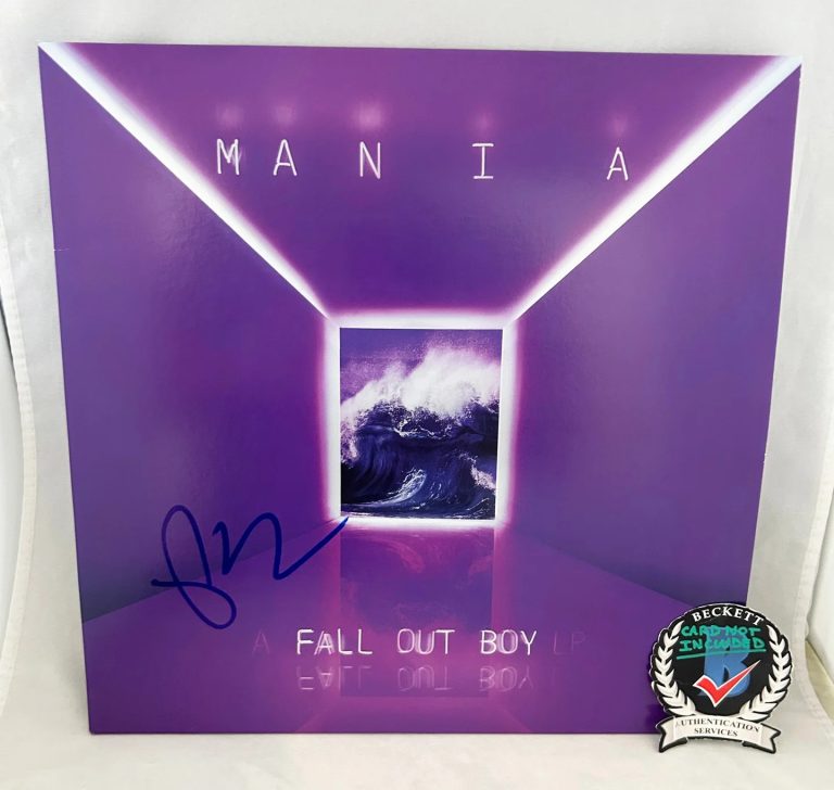 Pete Wentz Signed Vinyl LP Album Fall Out Boy Mania Beckett BAS COA