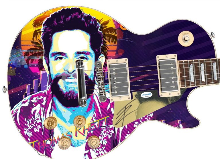 Thomas Rhett Signed Custom Graphics Signature Guitar ACOA