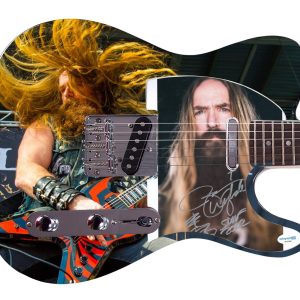 Zakk Wylde Autographed w Sketch Spiral Sonic Fury Custom Graphics Guitar