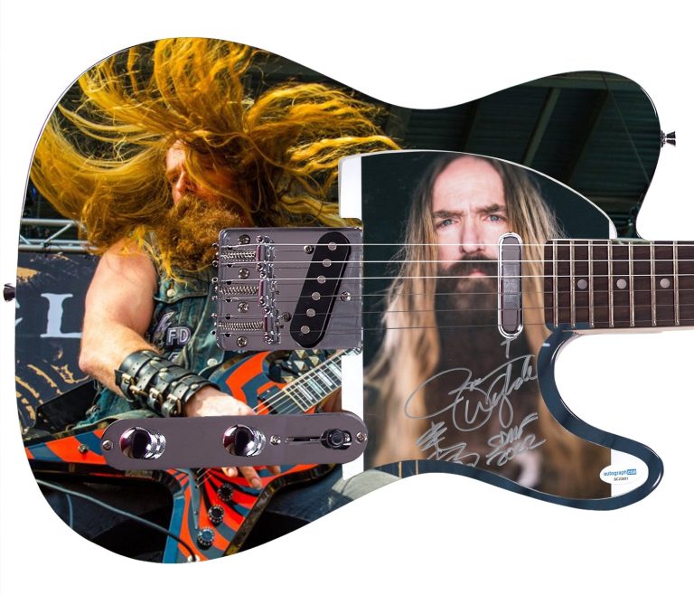 Zakk Wylde Autographed w Sketch Spiral Sonic Fury Custom Graphics Guitar