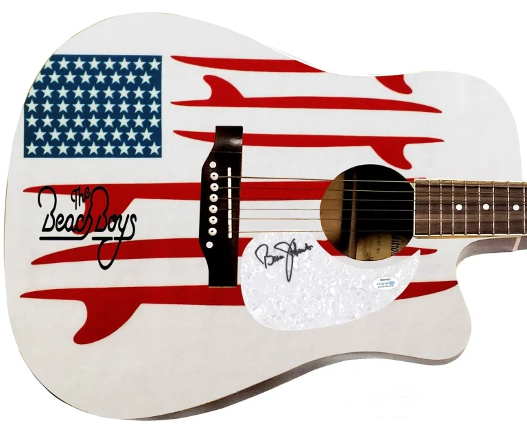 The Beach Boys Bruce Johnston Signed 1/1 Custom Graphics Acoustic Guitar