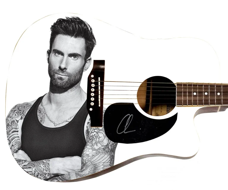 Adam Levine Signed Zen Graphics Acoustic Guitar - Autograph Pros COA