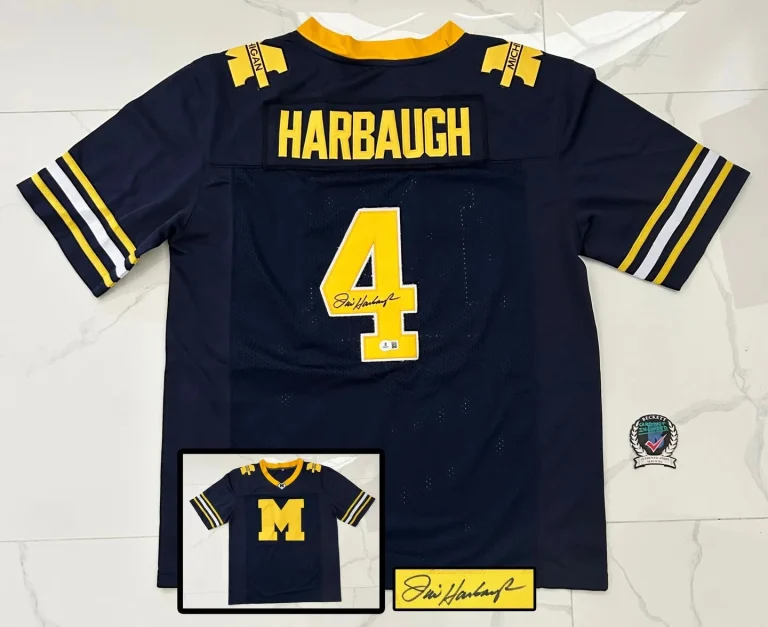 Jim Harbaugh Signed Jersey Michigan Wolverines Beckett BAS COA