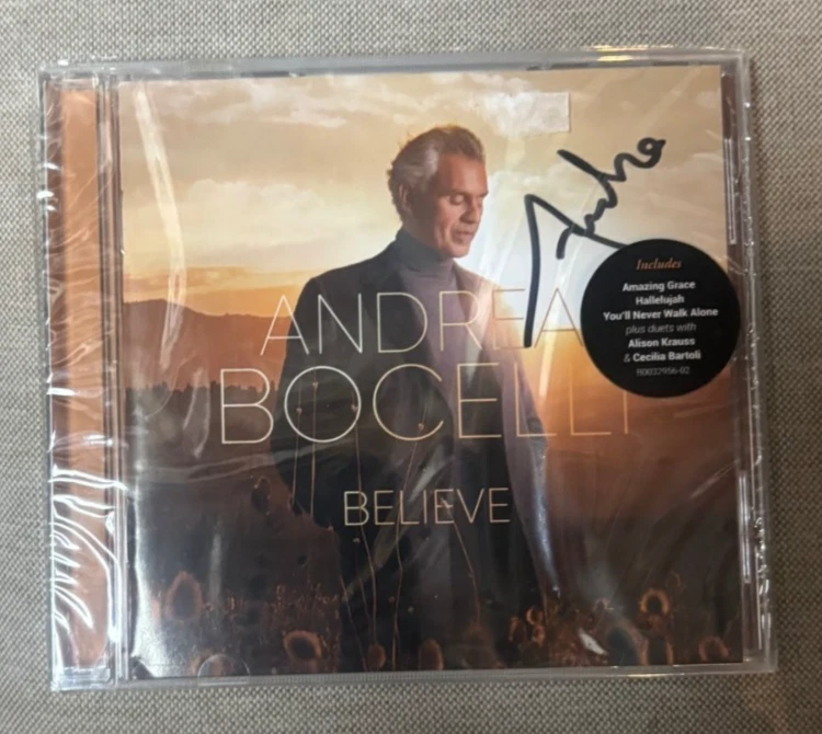 ANDREA BOCELLI Signed Autographed BELIEVE CD Insert Booklet