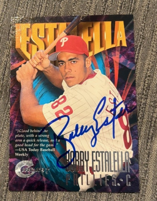 1997 CIRCA BOBBY ESTALELLA SIGNED AUTOGRAPHED CARD PHILADELPHIA PHILLIES #367