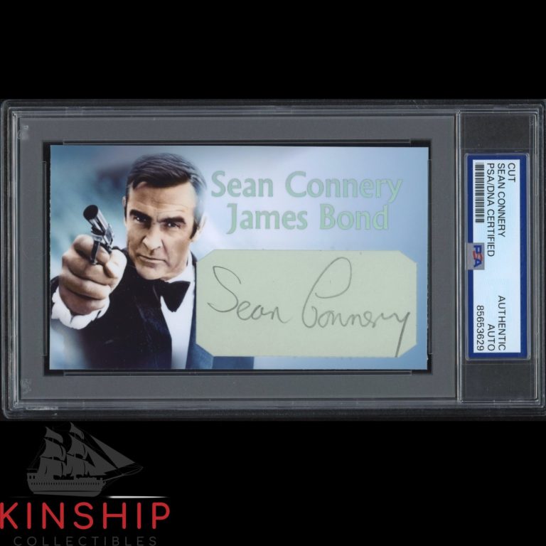 Sean Connery signed Cut 3x5 Custom Card PSA DNA Slab James Bond Auto C5465