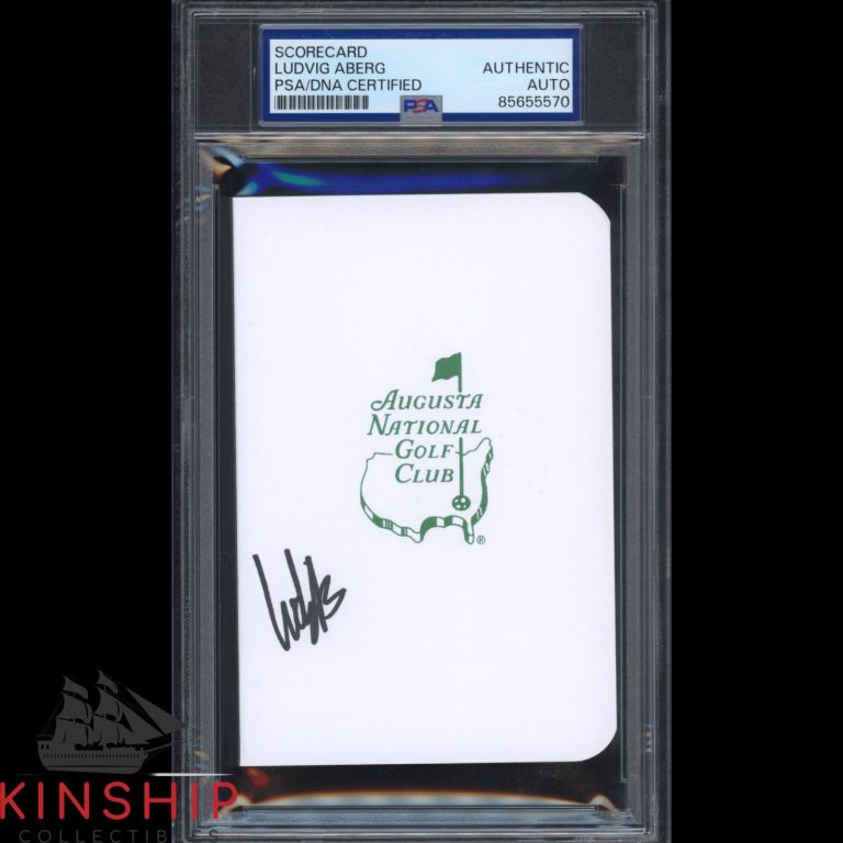Ludvig Aberg signed Masters Scorecard PSA DNA Slab Augusta Golf PGA Auto C5491