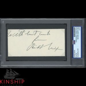 President Richard Nixon signed Cut PSA DNA Slabbed Inscribed Auto C5482