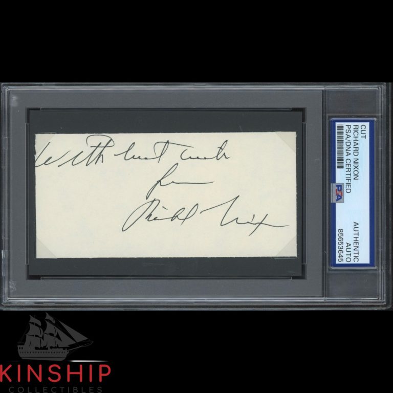 President Richard Nixon signed Cut PSA DNA Slabbed Inscribed Auto C5482