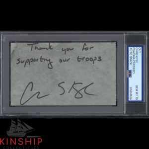 Chris Kyle signed 3x5 Cut PSA DNA Slabbed Inscribed Military Auto Grade 10 C5469