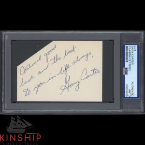 Gary Carter signed Cut PSA DNA Slab Inscribed HOF Mets Auto C5470