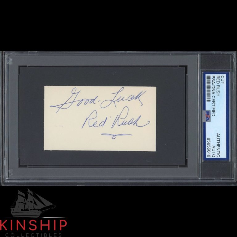 Broadcaster Wresley Red Rush signed Cut PSA DNA Slabbed Inscribed Auto C5498