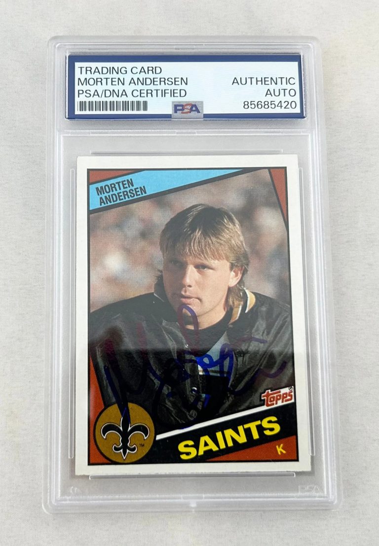 Morten Andersen Signed Rookie Card 1984 Topps #300 PSA/DNA COA