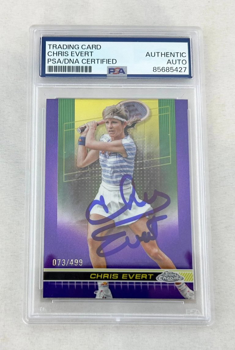 Chris Evert Signed Card 2024 Topps Chrome Purple Refractor #166 73/499 PSA/DN...