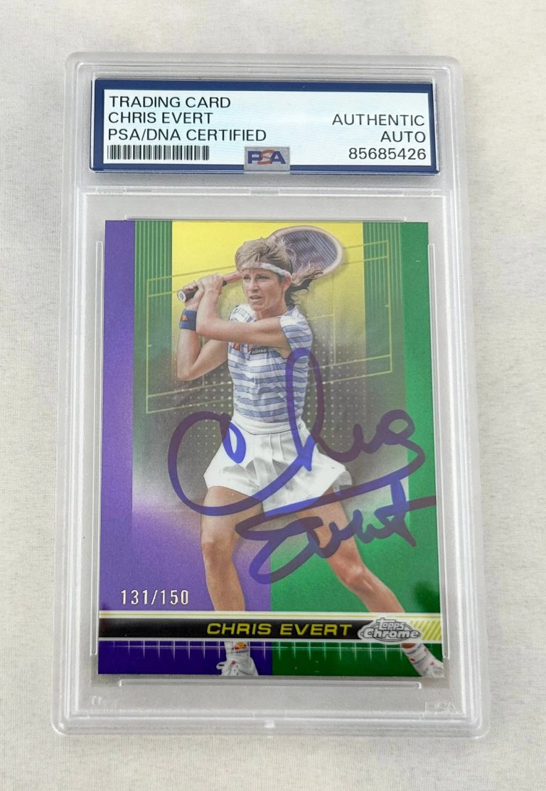 Chris Evert Signed Card 2024 Topps Chrome Purple Green Refractor #166 131/150...