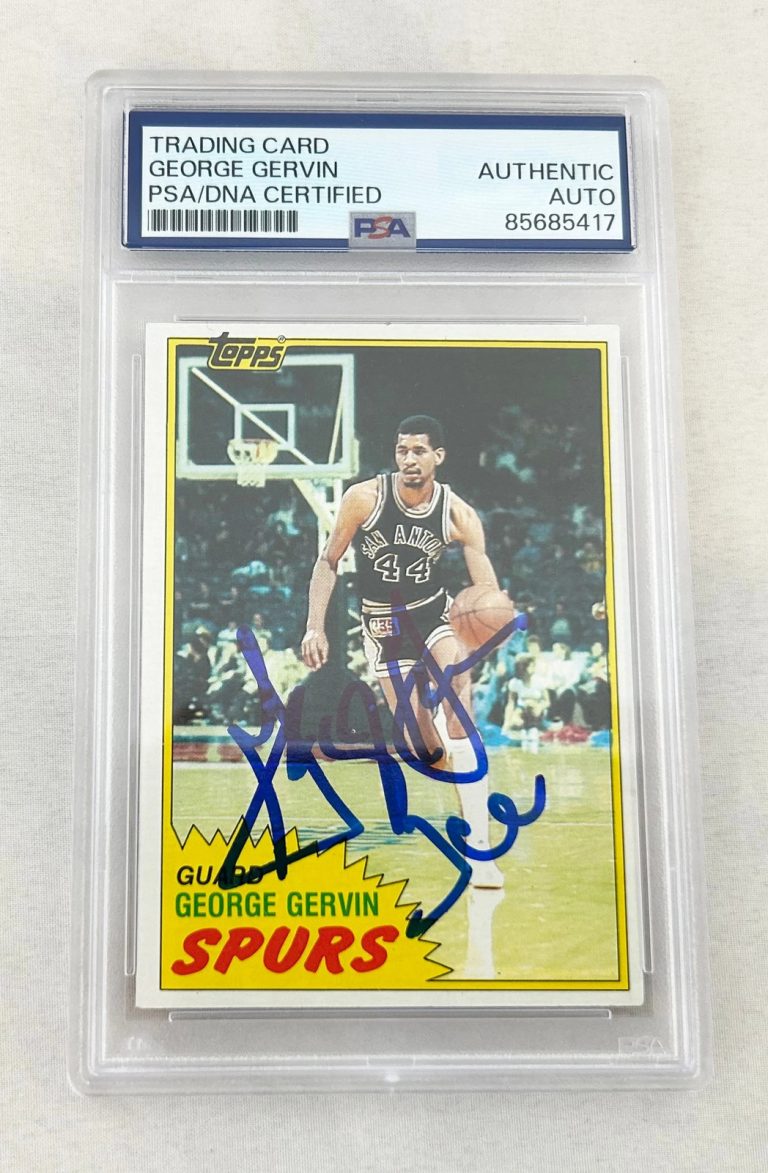 George Gervin Signed Card Iceman Topps 1981 #37 PSA/DNA COA