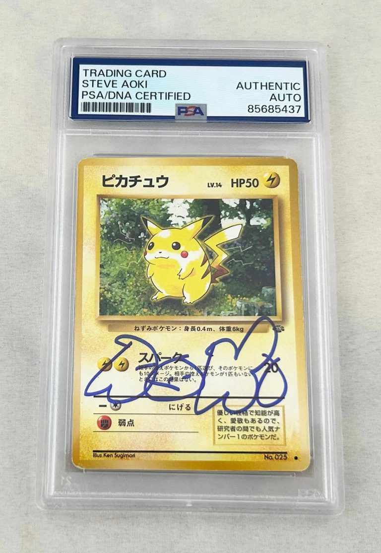 Steve Aoki Signed Card 1995 Pokemon Pikachu Japanese #025 PSA/DNA COA