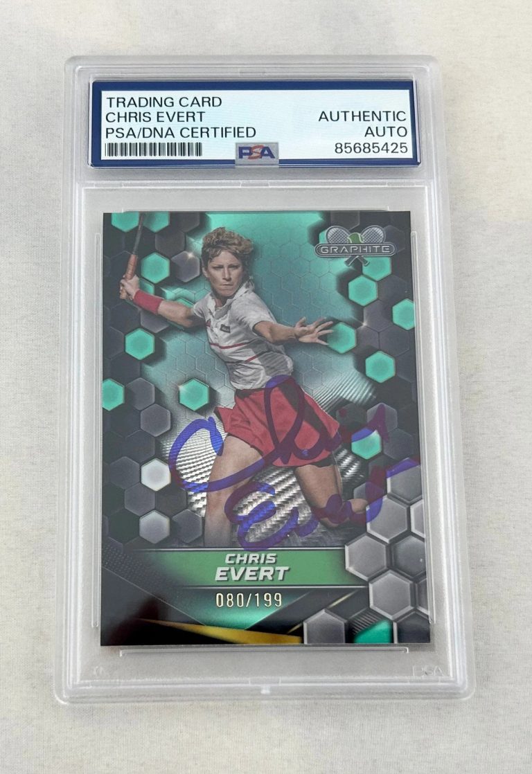 Chris Evert Signed Card 2024 Topps Graphite #56 80/199 PSA/DNA COA