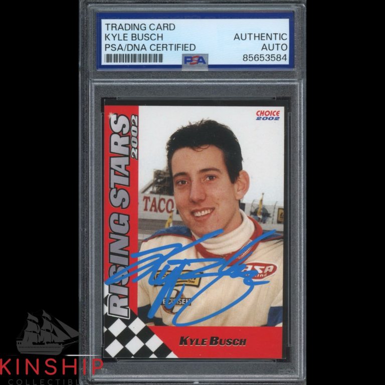 Kyle Busch signed 2002 Choice Rising Stars Rookie Card PSA DNA Slab Auto C5539