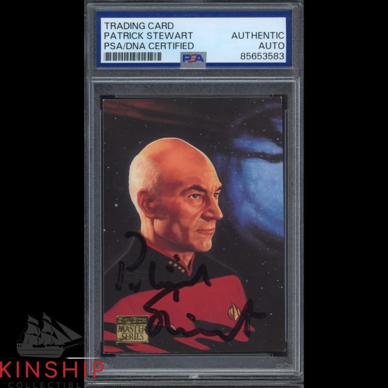 Patrick Stewart signed 1994 Skybox Card #48 PSA DNA Slab Star Trek Auto C5534