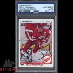Steve Yzerman signed 1990-91 Upper Deck Card #56 PSA DNA Slab Hockey Auto C5535