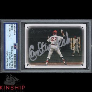 Carlton Fisk signed 2007 Upper Deck Masterpieces Card PSA DNA Slab Auto C5527