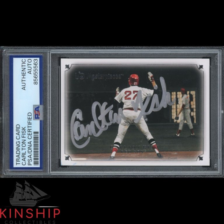 Carlton Fisk signed 2007 Upper Deck Masterpieces Card PSA DNA Slab Auto C5527