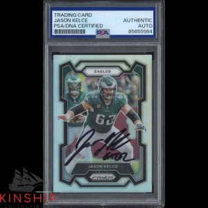 Jason Kelce signed 2023 Panini Prizm #245 Card PSA DNA Slab Eagles Auto C5537